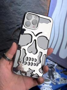 Hollow Out Skeleton Plating Phone Case Compatible With iPhone15/15Plus/15Pro/15Promax - Silver - View 1