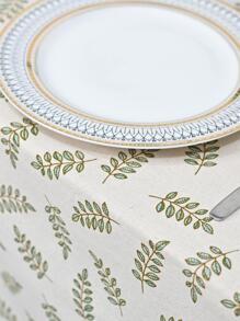 1 Họa Tiết Lá Tua Rua Trang Trí Khăn Trải Bàn, Polyester Hiện Đại Trang Trí Bàn Cho Gia Đình - Màu be - Xem 3