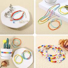 1280 Cái/bộ Màu Gradient Dễ Thương 4Mm Tự Làm Vòng Tay, Vòng Cổ, Bông Tai, Vòng Chân, Dây Đeo Điện Thoại Di Động & Bộ Phụ Kiện Làm Trang Sức Hạt Gạo, Quà Tặng Tiệc - Đen và trắng - Xem 4