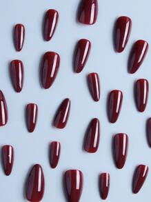 使用 24入組長杏仁純色假指甲套裝提升您的風格，完美貼合，中等長度設計，適合女式女孩日常工作裝