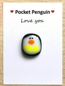 1入組創意企鵝擁抱賀卡減輕壓力玻璃玩具 - 彩色 - 查看 3