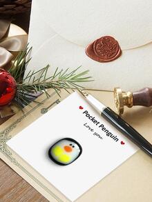 1入組創意企鵝擁抱賀卡減輕壓力玻璃玩具 - 彩色 - 查看 2