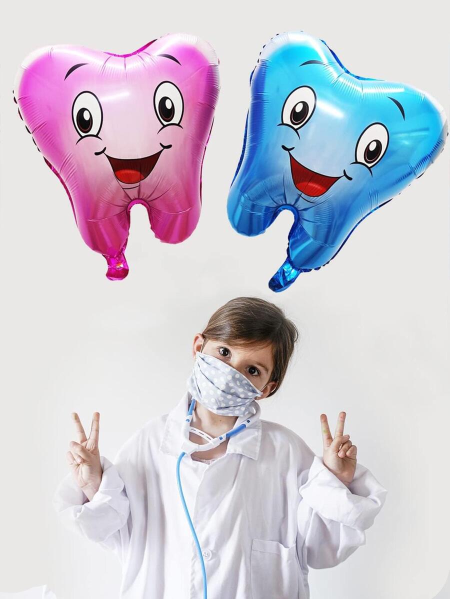 4入組卡通牙設計裝飾氣球套裝