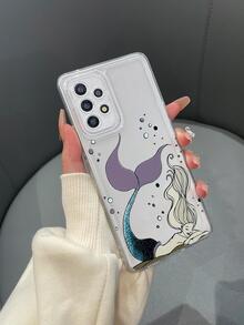 Funda de celular transparente con dibujos animados sirena con estampado - Multicolor - Ver 2