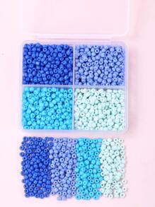 4 màu, 1500 hạt cườm 3mm, thích hợp cho phụ nữ tự làm vòng tay, dây chuyền và các loại trang sức khác. - Màu xanh lam - Xem 3