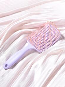 Lược Chải Tóc Rỗng, 1Pc Lược Hương Lược Chống Muỗi Màu Trơn Màu Lược Cong Arge Lược Cong Lược Sườn Lược Tạo Kiểu Đầu Dầu Lược Làm Mượt Tóc - Màu tím - Xem 2