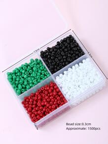 4 màu, 1500 hạt cườm 3mm, thích hợp cho phụ nữ tự làm vòng tay, dây chuyền và các loại trang sức khác. - Nhiều màu - Xem 3