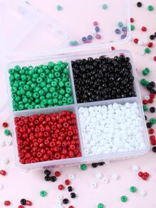 4 màu, 1500 hạt cườm 3mm, thích hợp cho phụ nữ tự làm vòng tay, dây chuyền và các loại trang sức khác. - Nhiều màu - Xem 2