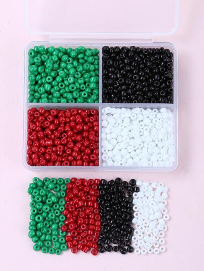 4色1500入組3MM種子珠子適合女士DIY手環項鍊珠寶製作