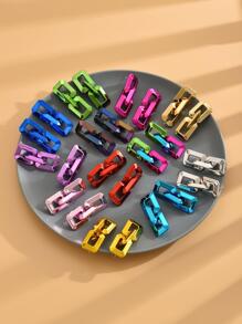 1pair European And American Style Simple Popular Geometric Acrylic Chain Earrings - Multicolor - View 4