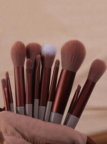 13支咖啡色化妆刷套装，布袋包装，化妆刷套装，化妆工具，化妆刷套装，化妆刷组合，化妆刷套装，全套化妆工具，化妆刷套装，全套化妆工具，刷子套装，化妆刷套装，化妆礼盒套装 - 咖啡棕 - 查看 1