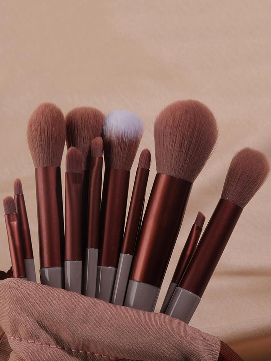 13支咖啡色化妆刷套装，布袋包装，化妆刷套装，化妆工具，化妆刷套装，化妆刷组合，化妆刷套装，全套化妆工具，化妆刷套装，全套化妆工具，刷子套装，化妆刷套装，化妆礼盒套装 - 咖啡棕 - 查看 1