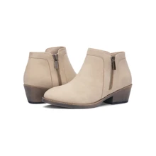 Jeossy Women's 9618 Elegant Ankle Booties Slip on Chunky Heel Boots for Women - Beige - View 4