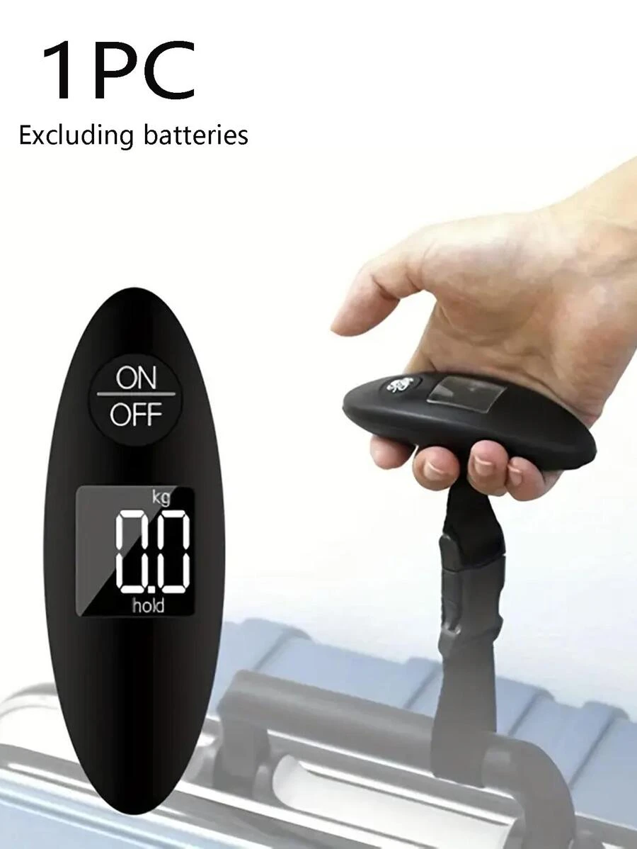 1入組迷你液晶數字電子行李秤，便攜式旅行袋稱重 - 黑色 - 查看 1