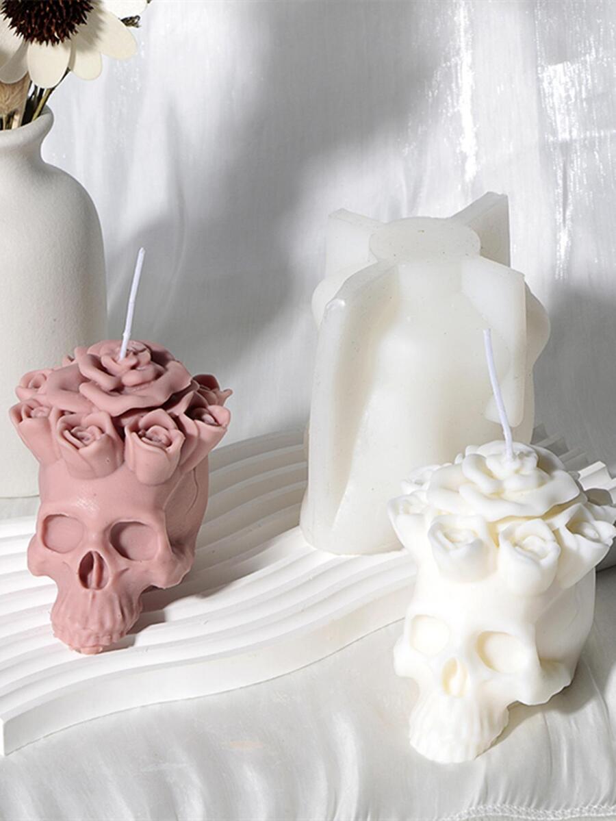 1pc Nine-rose Skull Head Silicone Mold