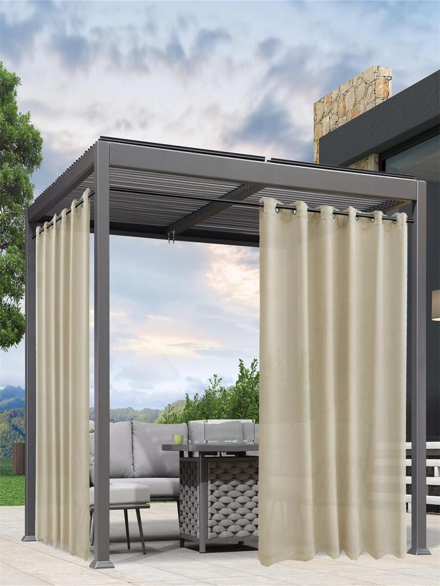 BONZER Đồng Màu Màn Đơn Bảng Điều Khiển Ngoài Trời Tối Giản Polyester Chống Nước Ngoài Trời Màn Cho Ngoài Trời 1PC - màu nâu - Xem 1