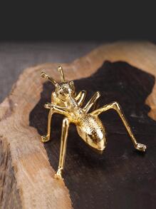 1入組金色創意螞蟻桌面裝飾品手工藝寵物託盤裝飾用品 - 金色 - 查看 2