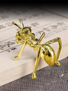1入組金色創意螞蟻桌面裝飾品手工藝寵物託盤裝飾用品 - 金色 - 查看 1