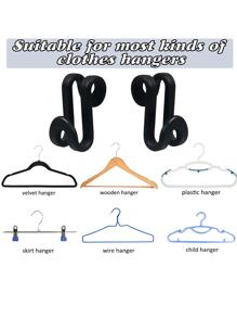 20pcs Solid Color Hanger Connector Hook - Black - View 6