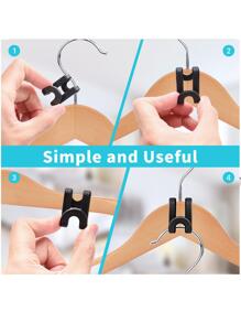 20pcs Solid Color Hanger Connector Hook - Black - View 10