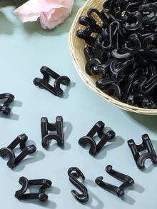 20pcs Solid Color Hanger Connector Hook - Black - View 8
