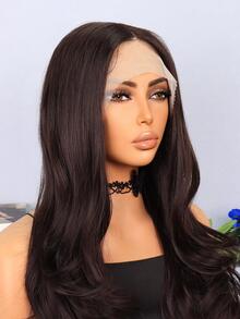 Tóc giả ren T-Part tổng hợp chịu nhiệt 13 X 4 X 1 Sóng dài Màu nâu sẫm Dùng hàng ngày cho phụ nữ Tóc giả mềm mại tổng hợp trông tự nhiên dành cho người mới bắt đầu - Dark Brown - Xem 5