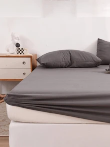 3pcs Deep Grey Skin-Friendly Brushed Fitted Sheet Set