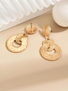 1 đôi bông tai hình học tối giản thời trang - Vàng - Xem 2