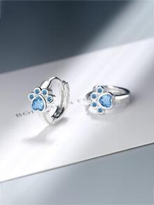 Thời Trang Mới Xi Mạ Bông Tai Màu Xanh Đính Đá Cubic Zirconia Mèo Móng Vuốt Cổ Điển Thiết Kế Phong Cách Dễ Thương Dành Cho Nữ Trang Sức Quà Tặng - Nhiều màu - Xem 6