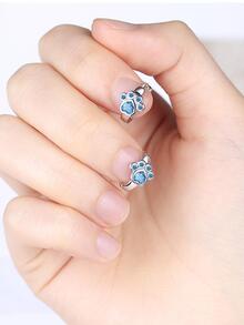 Thời Trang Mới Xi Mạ Bông Tai Màu Xanh Đính Đá Cubic Zirconia Mèo Móng Vuốt Cổ Điển Thiết Kế Phong Cách Dễ Thương Dành Cho Nữ Trang Sức Quà Tặng - Nhiều màu - Xem 3