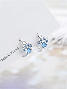 Thời Trang Mới Xi Mạ Bông Tai Màu Xanh Đính Đá Cubic Zirconia Mèo Móng Vuốt Cổ Điển Thiết Kế Phong Cách Dễ Thương Dành Cho Nữ Trang Sức Quà Tặng - Nhiều màu - Xem 5
