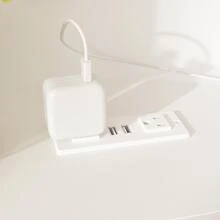 Queen Size Bookcase Headboard With A Hole For Passing Cords & Lights - White - View 9