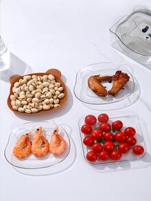 1入組塑料餐盤卡通熊設計廚房透明盤子 - 無色 - 查看 7