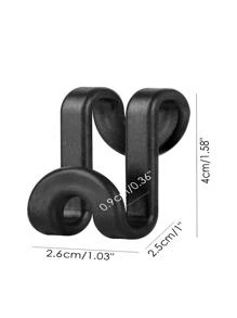 20pcs Solid Color Hanger Connector Hook - Black - View 3