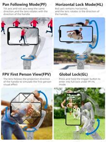 AXNEN 三轴可折叠智能手机手持云台稳定器，适用于 Vlog 视频录制