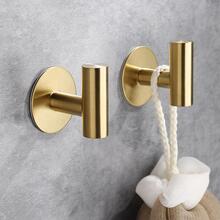 MUZIHOK 2PCS Wall Hook Bright Stainless Steel Clothes Hanging Hooks Matte Black 3M Adhesive Key Robe Hanger Towel Holder for Bathroom Kitchen - Silver - View 5