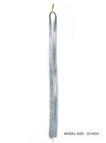 Hair Tinsel Strands Long Staight Hair Extensions Party Highlight Hair Pieces Sparkling Shiny Hair Extensions 1pc/Pack