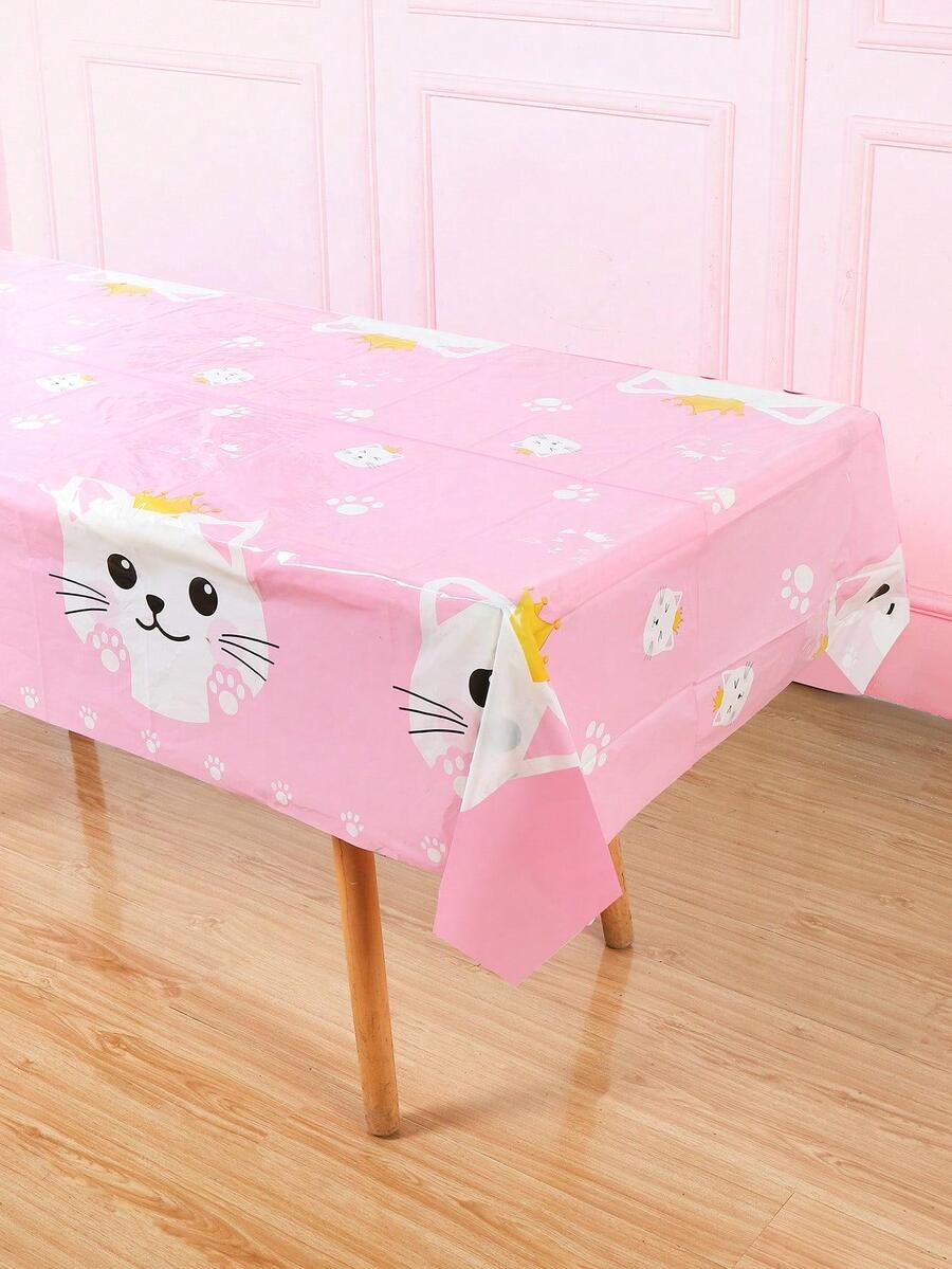 1 gói Khăn trải bàn dùng một lần in hình vương miện hoạt hình màu hồng - Nhiều màu - Xem 1