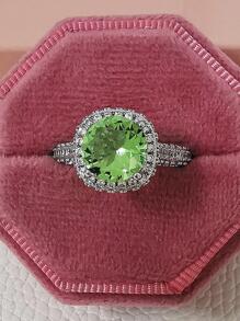 Nhẫn trang trí đá rhinestone - màu xanh lá - Xem 8