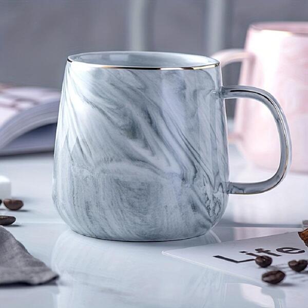 1 tazza in ceramica con motivo marmorizzato per il ritorno a scuola