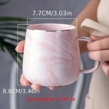 1 pieza Taza de cerámica con patrón de mármol, de vuelta al colegio