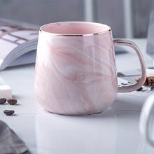 1 pieza Taza de cerámica con patrón de mármol, de vuelta al colegio