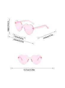 1入組愛心設計派對眼鏡 - 粉色 - 查看 2