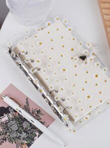 1入組多功能活頁日記帶透明套和雛菊圖案前套 - 無色 - 查看 3