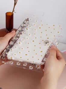 1入組多功能活頁日記帶透明套和雛菊圖案前套 - 無色 - 查看 4