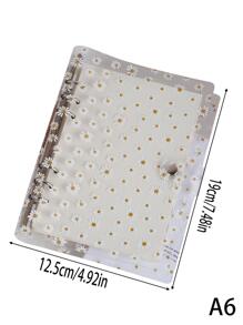 1入組多功能活頁日記帶透明套和雛菊圖案前套 - 無色 - 查看 2