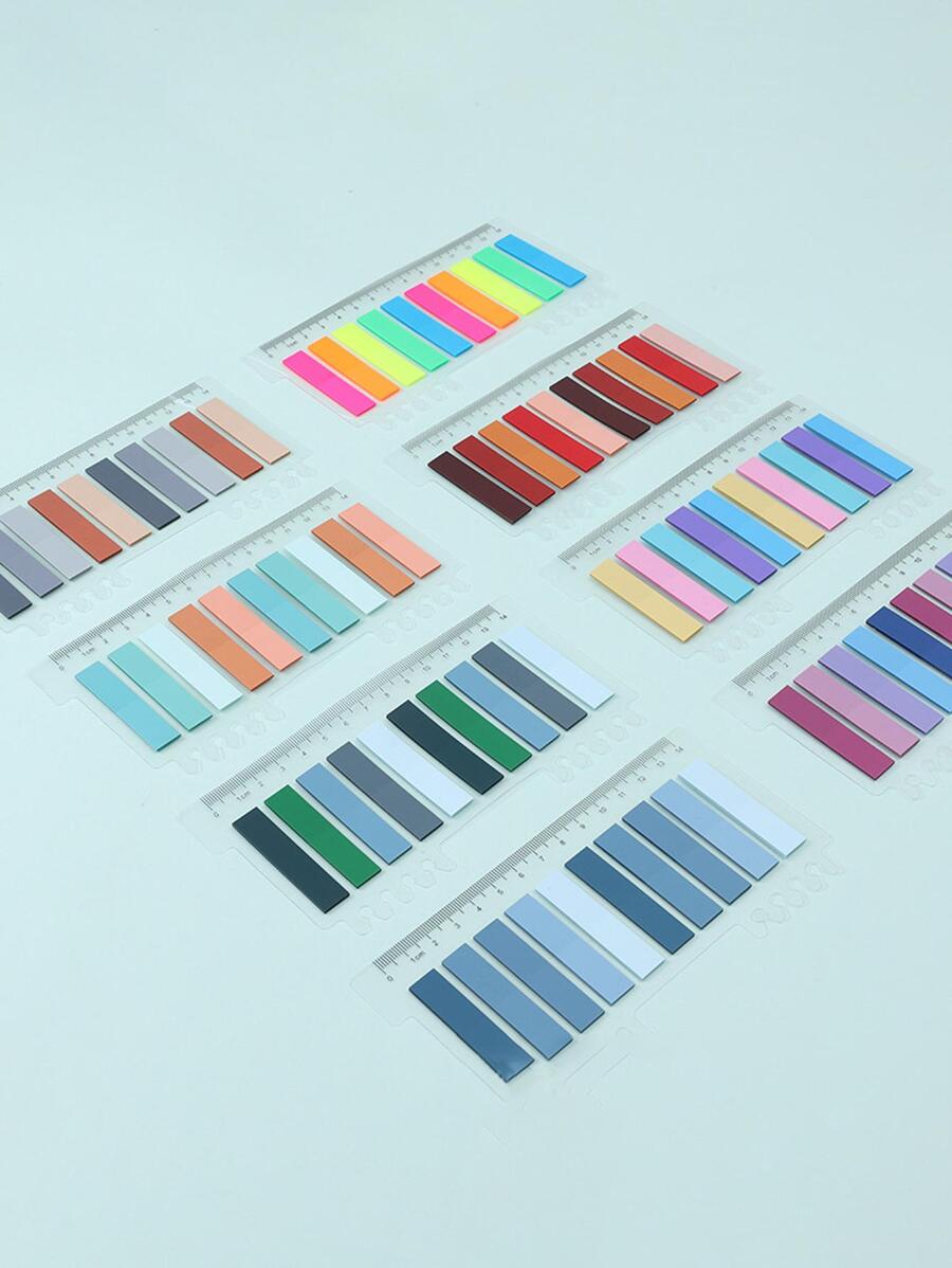 1pc 200pcs Mixed Color Morandi Style Index Tabs, Colored Self-adhesive Sticky Note Set For Indexing - Multicolor - View 1