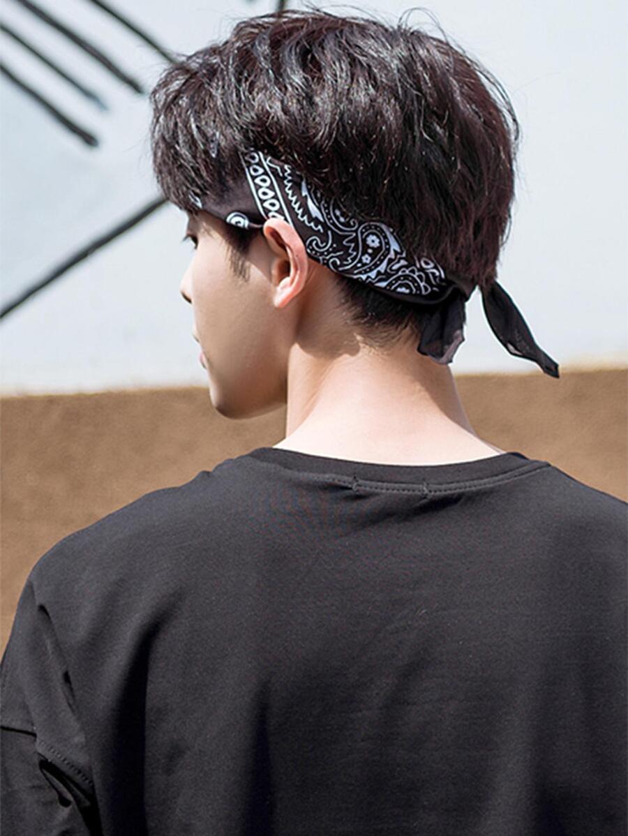 1pc Men's Cashew Flower Hip-Hop Headband Gym