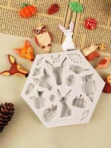 1入組動物形狀巧克力和糖果矽膠模具 - 白色 - 查看 6