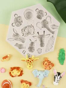 1入組動物形狀巧克力和糖果矽膠模具 - 白色 - 查看 3